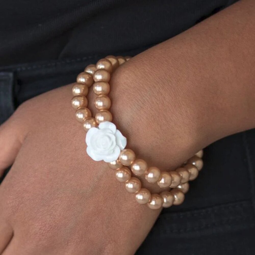 Paparazzi Jewelry Accessories - Posh and Posy - Brown Bracelet - Vintage